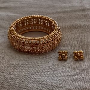 Bollywood Style Bracelet And Earrings